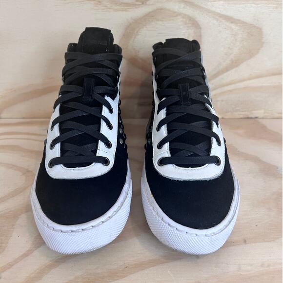 Just Cavalli-Studded Snake Embossed Hi Top-Sneakers-Black-Men's-8.5-S12WS0042 - Picture 2 of 9